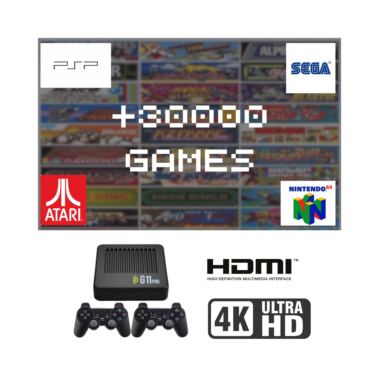 The GameBack Station - Retro Console (G11 Game Box Model) + 30,000 Games
