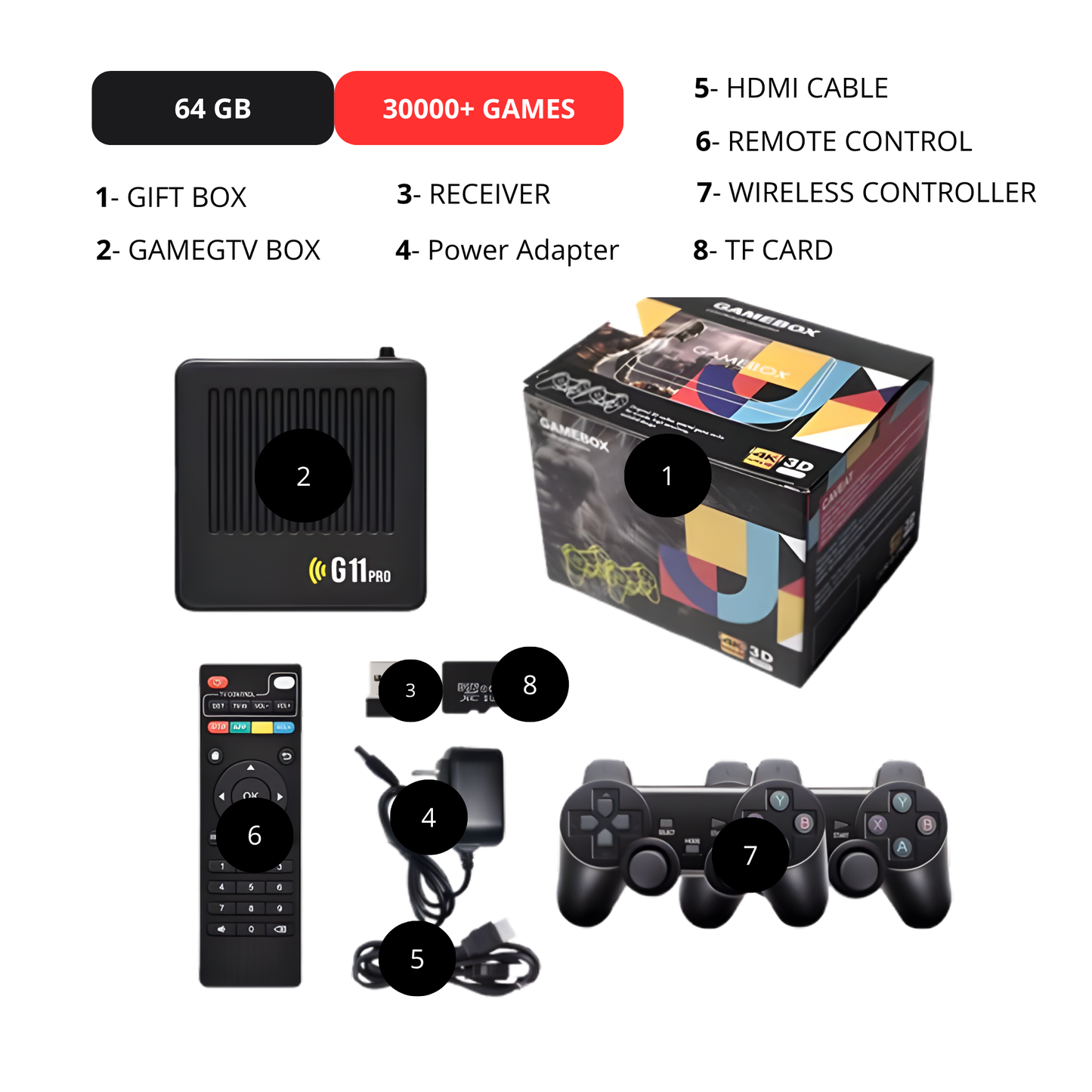 The GameBack Station - Retro Console (G11 Game Box Model) + 30,000 Games